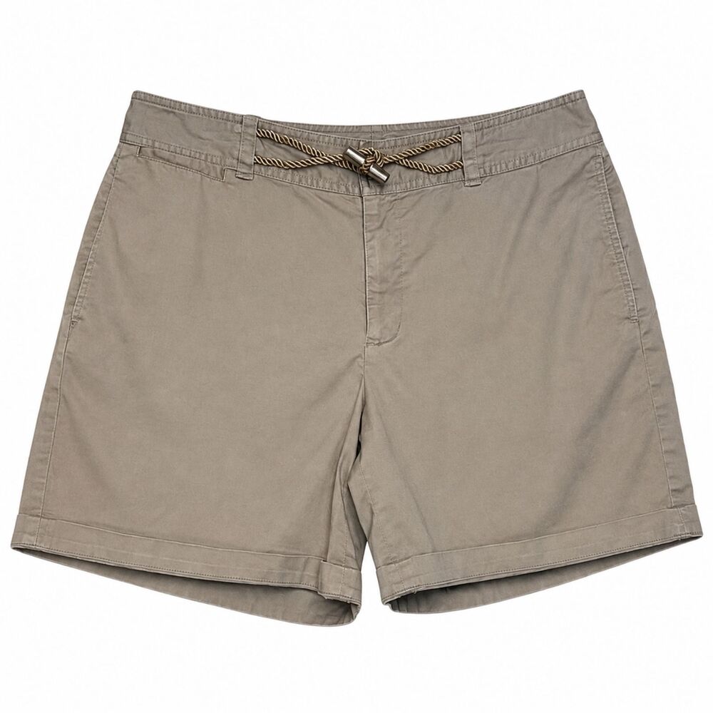 Lauren Ralph Lauren Womens 8 Khaki Shorts Rope Belt Tan Coastal Resort Preppy